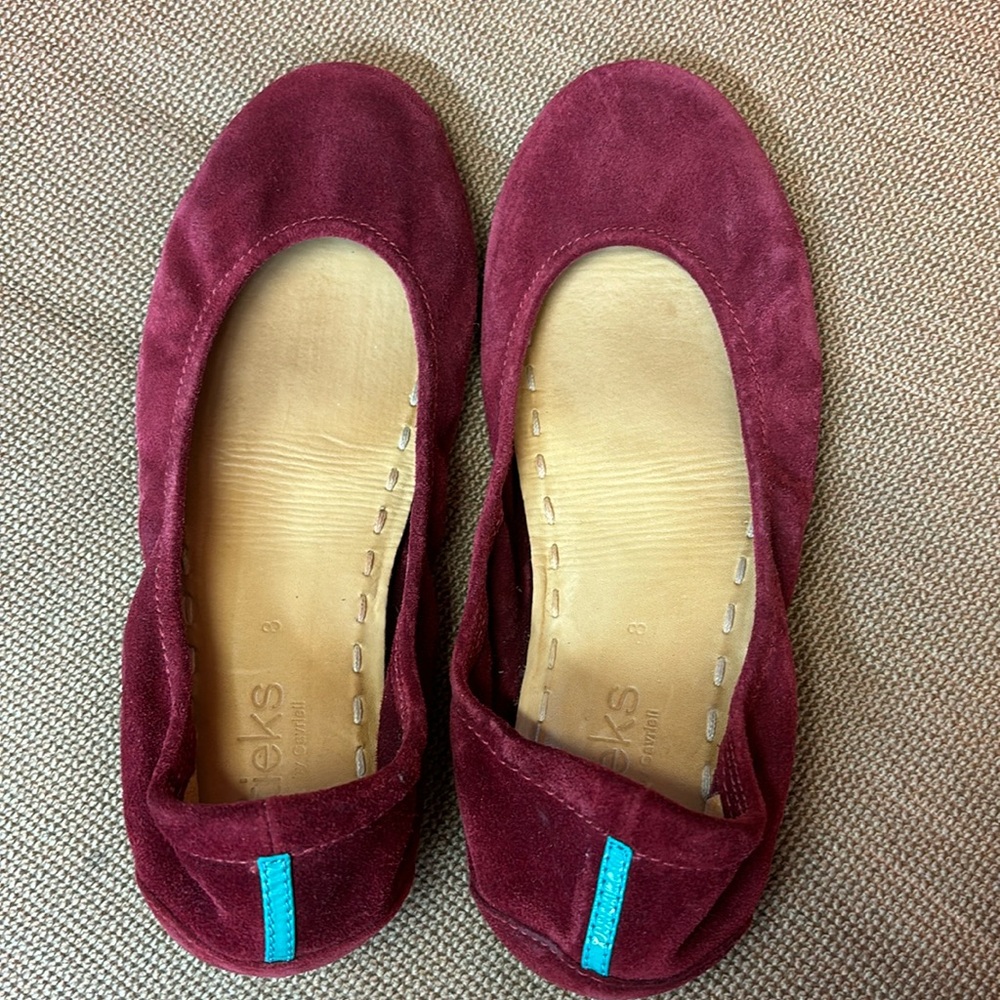Tieks Rouge Suede flats size 8